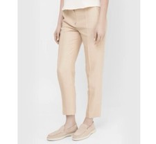 Loro Piana Derk Antigua Trousers 44 Beige Mid Rise Tapered Tailored Chinos Linen
