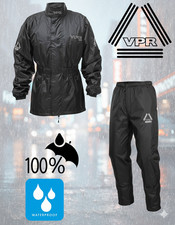 MEN WATERPROOF MOTORCYCLE MOTORBIKE 2 PIECE RAIN OVER JACKET TROUSER SUIT