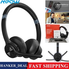 MPOW HC9 Wireless Bluetooth Headset Noise Cancelling Headphones Mic For Trucker