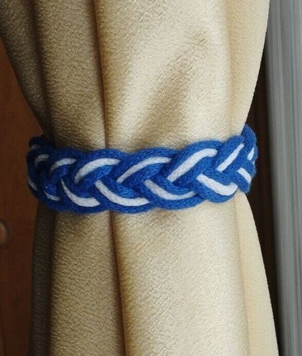 Blue white braided cotton - braided, cord