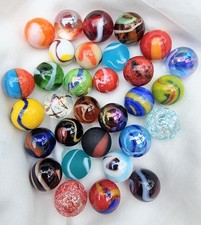 NEW DESIGN MIX - A Random Mixed Selection of 25 Beautiful Glass Marbles - 16mm