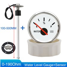 52mm Marine Water Level Gauge 0-190ohms 100-500mm Gas Fuel Level Sender Sensor