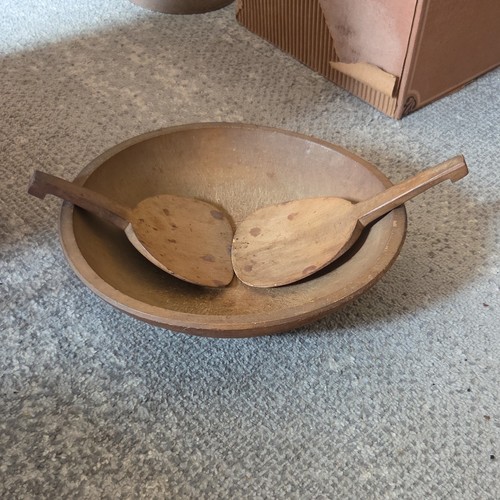 Wooden butter bowl with - bowl, 2