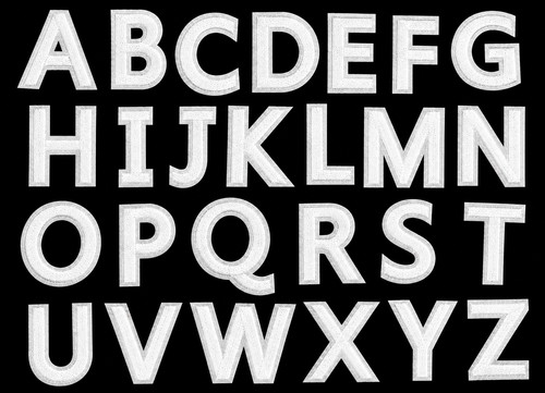 White letter patches - white,