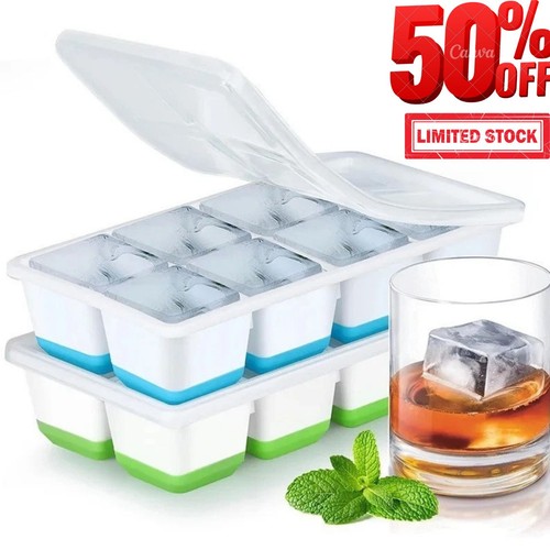 Large silicone ice cube - large, tray