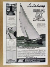 1961 Calkins 50 Motorsailer Sailboat Yacht vintage print Ad