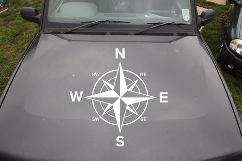 Large compass sticker - large, decal