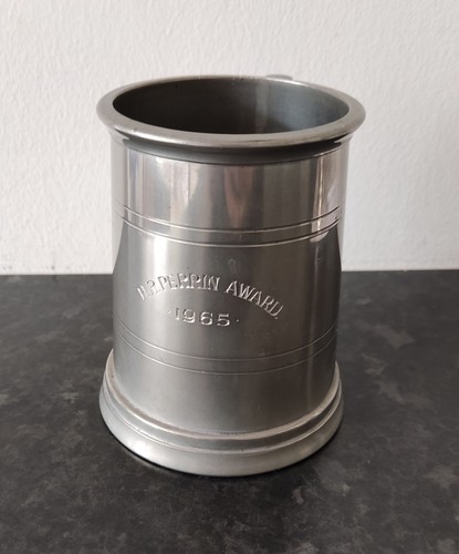 Vintage pewter tankard r - tankard, h.r
