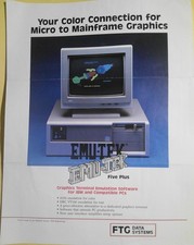 EMU-TEK Five Plus flyer [1990] - Graphics Terminal Emulation Software for IBM PC