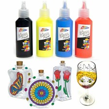 4 Vibrant Colour Glass Paint