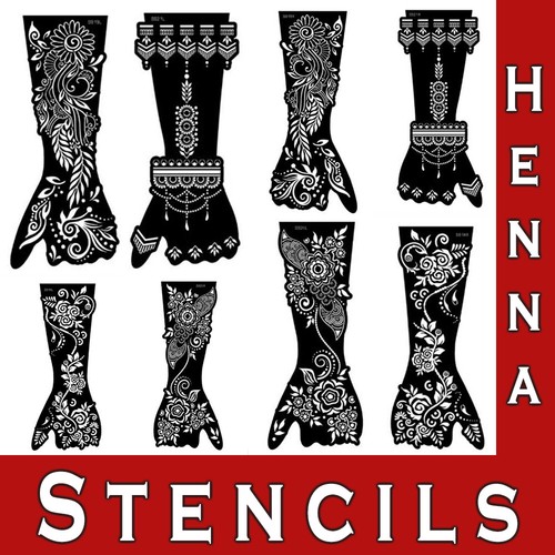 Mandala henna stencils flowers - henna,