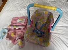 Vintage Baby Born Doll: Car Seat & Changing Bag