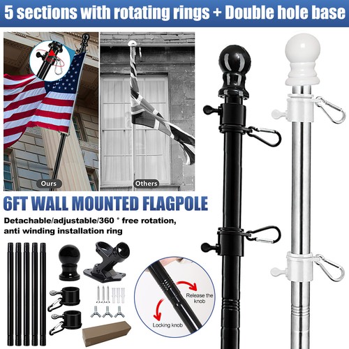 6ft wall mounted flag - flag, kit