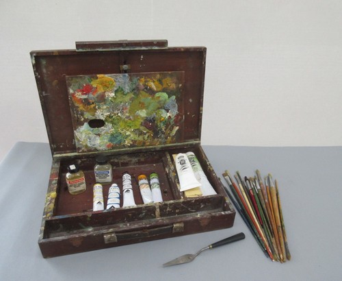 Vintage artists wooden - , paint