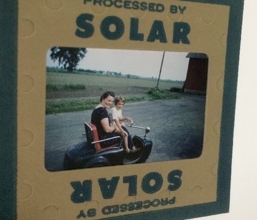 Vintage slide solar lawnmower - solar,