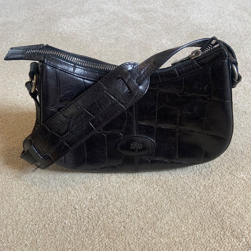 Mulberry black croc - black, croc-embossed