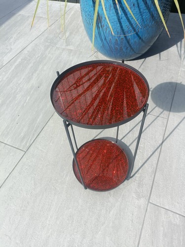 Upcycled handmade red glitter - red,