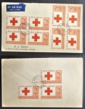 1963 Rhodesia & Nyasaland Airmail Red Cross Anniv FDC 11 stamps cd Salisbury