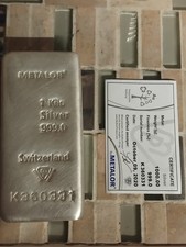 1kg Silver Bullion Bar - Metalor