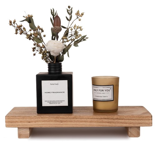 Small wood tray pedestal stand - wood,