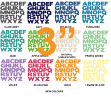 Iron On Fabric Letters - Die Cut - THREE INCH Size - NEW COLOURS - 3"