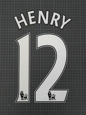 HENRY #12 2007-2013 Player Size Premier League White Nameset Lextra