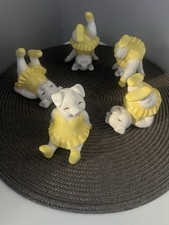 Fitz & Floyd Set of 5 Dancing Pigs Ornaments Good Condition