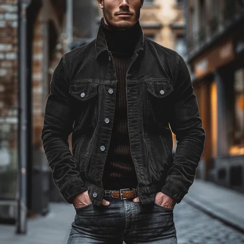 Men corduroy jacket - corduroy,