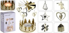 14cm Tea Light Holder Spinning Carousel 3D Gold or Silver Christmas Decoration