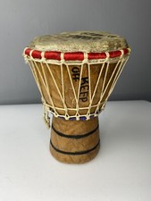 VINTAGE AFRICAN - Original Djembe Bongo Drum - Handmade Wooden Instrument