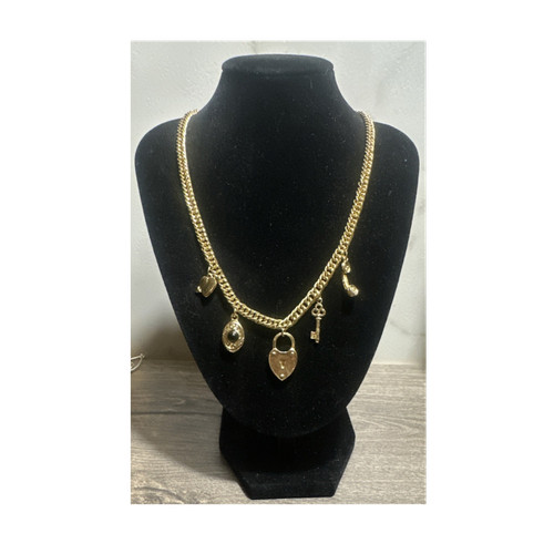 Gold tone charm - tone, necklace
