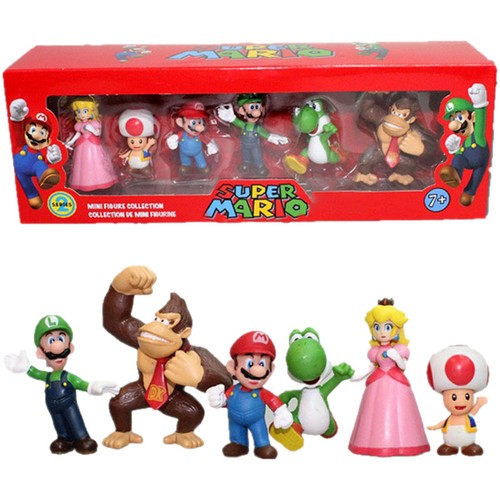6pcs super mario bros pvc - super,