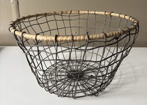 Rustic grey wire basket - rustic,