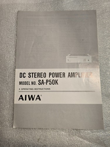 Aiwa p50k manual for - sa-p50k, ..