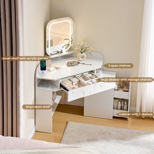 Corner dressing table led - ,