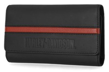 Harley-Davidson Wallet H-D Center Block Trucker, Black, Leather