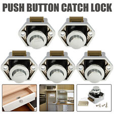 5x Push Button Catch Lock Latch Knob Drawer Cupboard Door Cabinet Camper Caravan