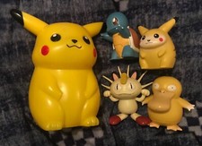 Pokemon Figure Bundle Electronic TOMY Squirtle Pikachu Meowth Psyduck 1999