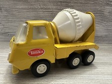 VINTAGE TONKA YELLOW CEMENT MIXER TRUCK WITH WHITE DRUM PRESSED STEEL Toy