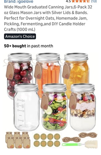 Wide mouth graduated canning - graduated,