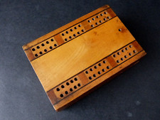 Antique Wooden Cribbage Box