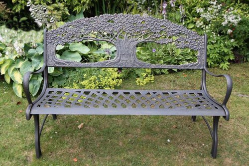 Solid cast iron bench - iron,
