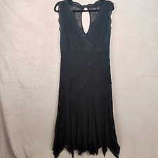 Joseph Ribkoff Vintage Womens Black Lace Dress Bodycon Midi Size UK 14