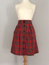Tartan plaid red high waisted