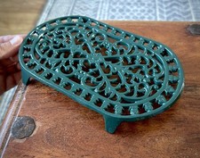 Green Cast Iron Metal Trivet