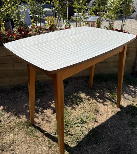 Vintage kitchen table gingham - vintage,