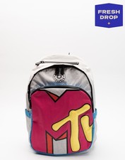 RRP€159 KIPLING x MTV Backpack Logo Padded Straps Zip Closure