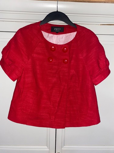 Pillbox red bolero jacket size - red,