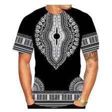 Men Dashiki T Shirt African Clothes Traditional Wear Clothing Short Sleeve Tops