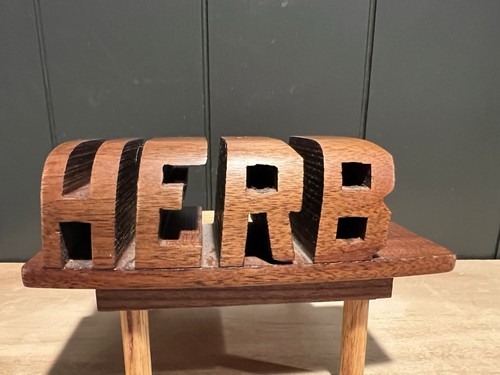 Solid walnut wooden name sign - name,